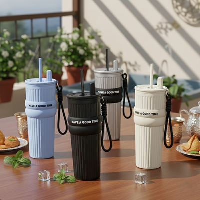 Straw Thermos Cup (710ml)