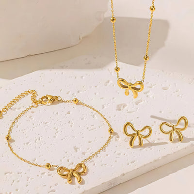Golden Bow Jewellery Set